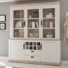 Landhaus Buffet Schrank in Weiß Pinie Nedita 184 cm breit