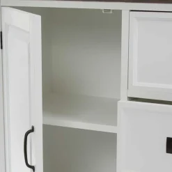 Landhaus Buffetschrank in Weiß & Graubraun - Bleaks
