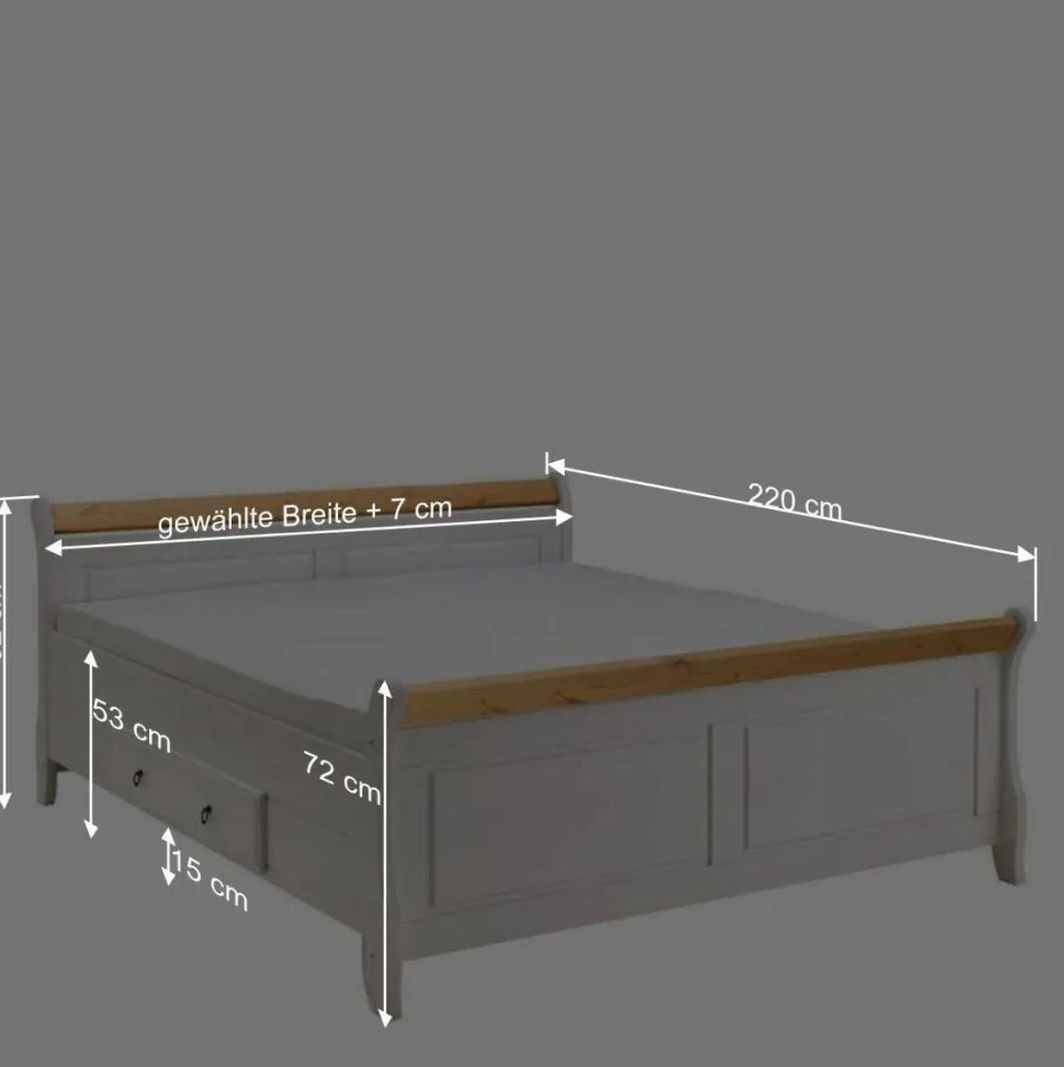Landhaus Doppelbett & Nachtkommoden - Oradea (dreiteilig)