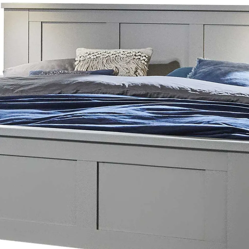 Landhaus Doppelbett in Hellgrau - Ridonna