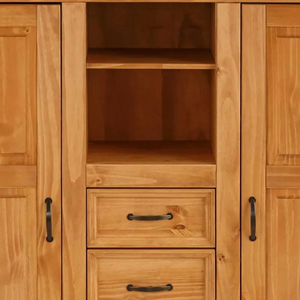 Landhaus Highboard aus Kiefer Massivholz - Major