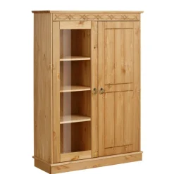 Landhaus Highboard Vitrine aus Kiefer - Goro