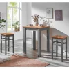 Landhaus Hochtisch und Barhocker Set - Ziamora (dreiteilig)
