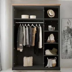 Landhaus Kleiderschrank mit Spiegel - Zenuvra