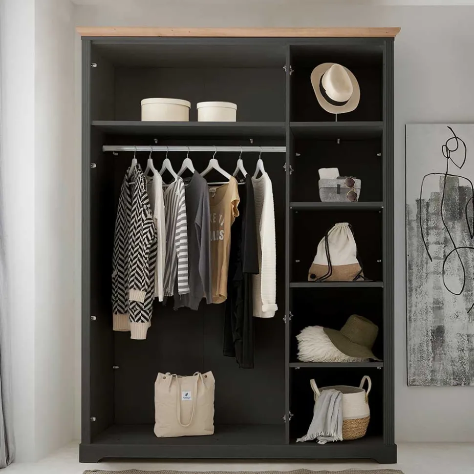 Landhaus Kleiderschrank mit Spiegel - Zenuvra