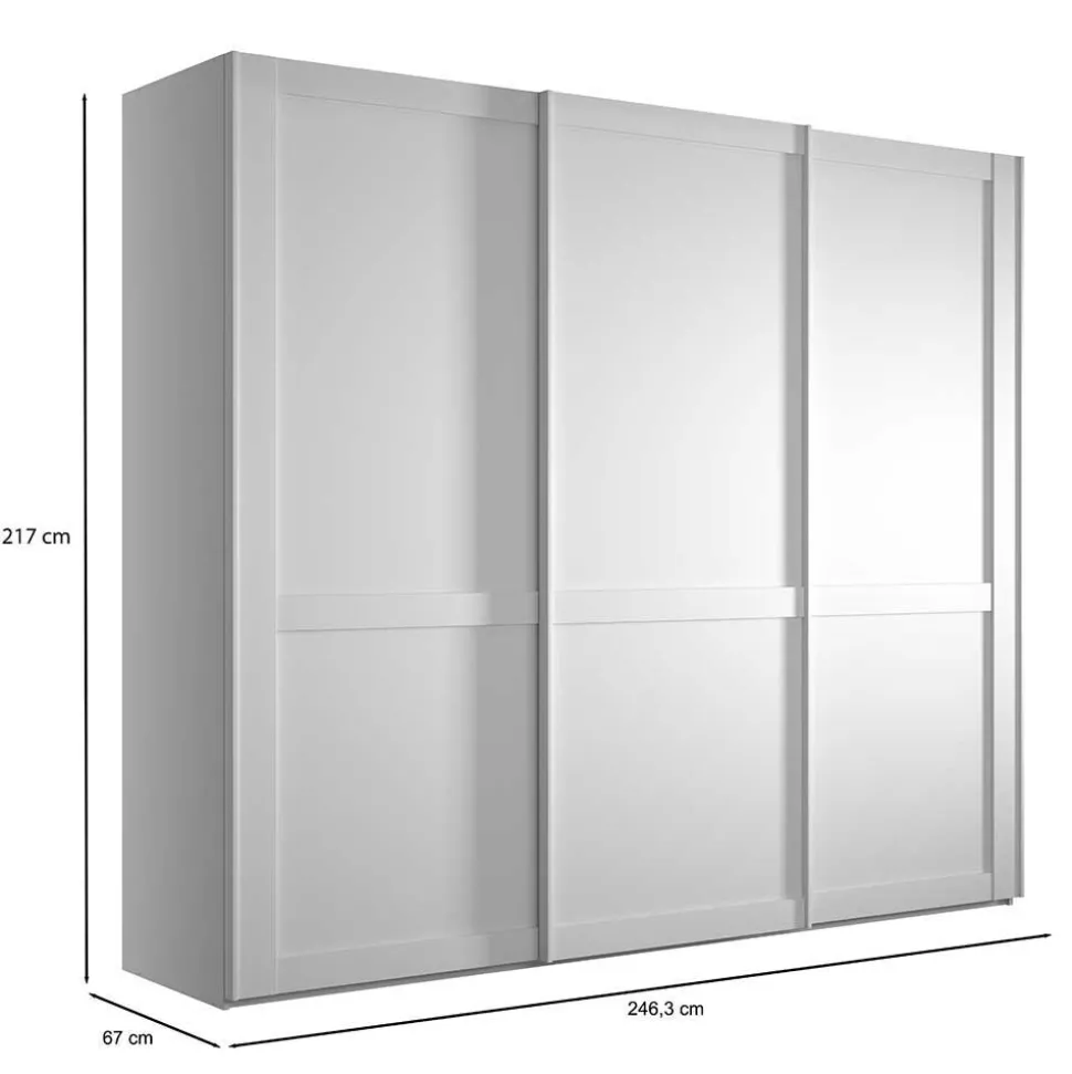 Landhaus Kleiderschrank mit drei Schwebetüren - Flinn