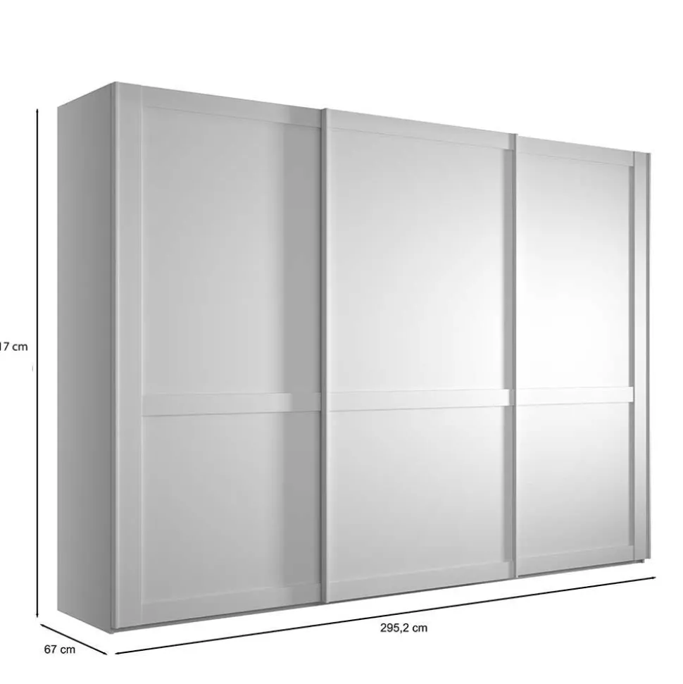 Landhaus Kleiderschrank mit drei Schwebetüren - Flinn