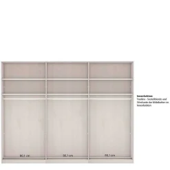 Landhaus Kleiderschrank mit drei Schwebetüren - Flinn