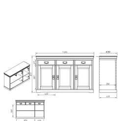 Landhaus Kombi-Kommode zweifarbig - Varicano
