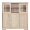 Landhaus Optik Highboard mit 2 Glastüren - Rienva