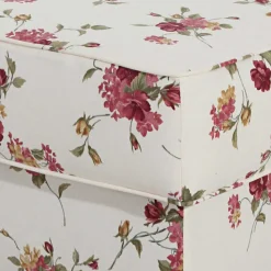 Landhaus Polsterhocker mit Blumen Stoff - Blackbeard