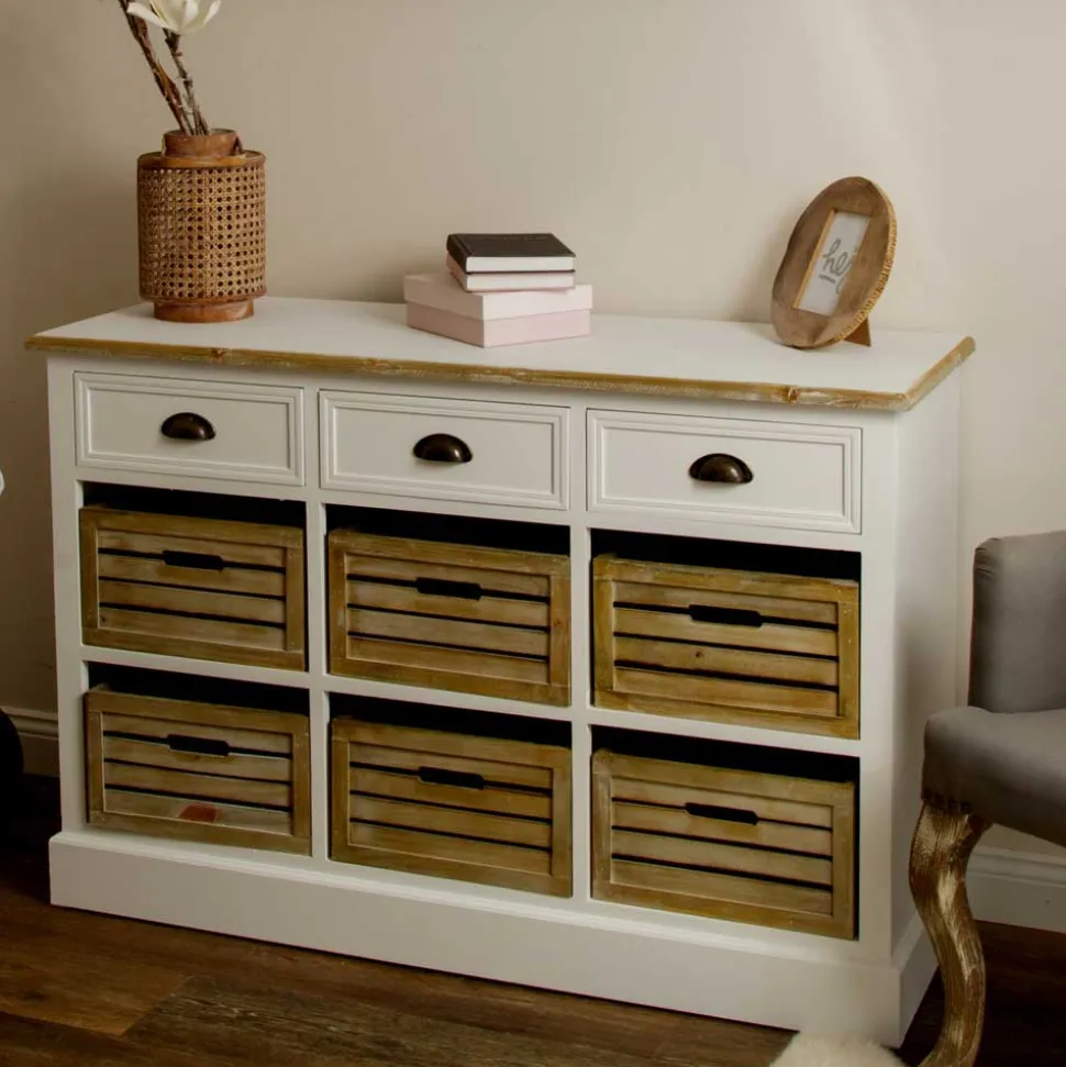 Landhaus Sideboard Calavon mit Körben