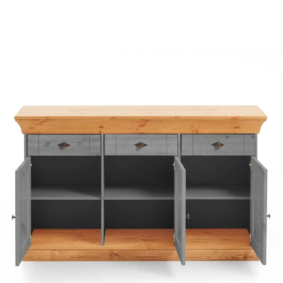 Landhaus Sideboard Cempino in Grau