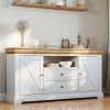 Landhaus Sideboard in Weiß & Natur Kiefer - Saluts