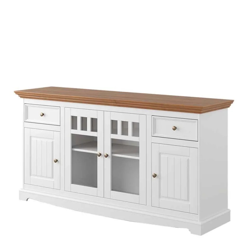 Landhaus Sideboard mit Glaseinsätzen - Bordona