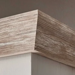 Landhaus TV Board in Weiß & Pinie Shabby Nedita 156 cm breit