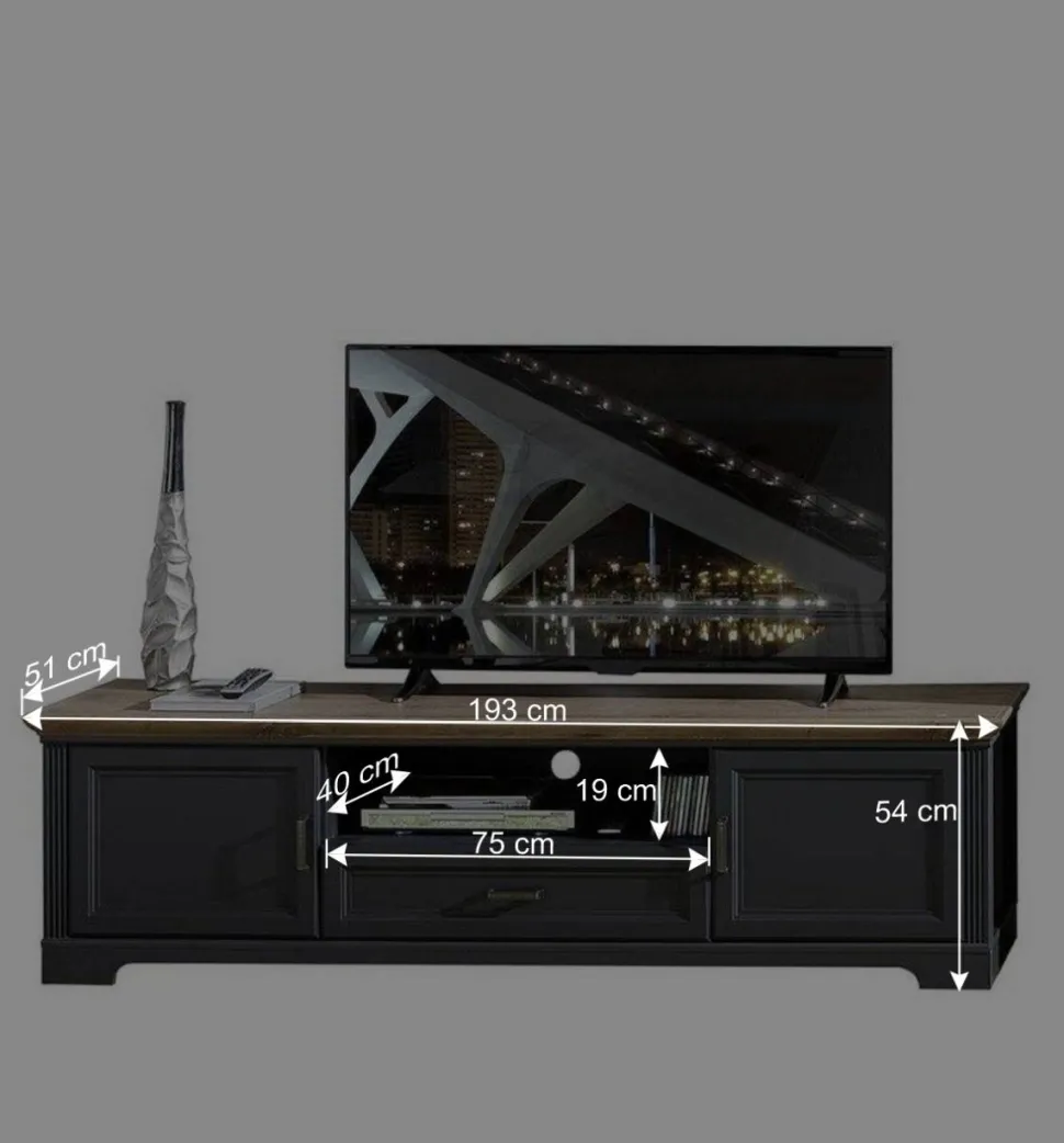 Landhaus TV Wohnmöbel Set - Thumbs (dreiteilig)