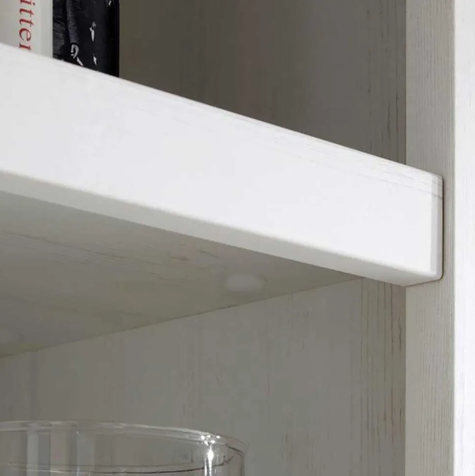 Landhaus Wohnzimmer Möbel in Weiß - Chelles (vierteilig)