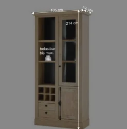 Landhaus-TV-Anbauwand Set - Hengas (dreiteilig)