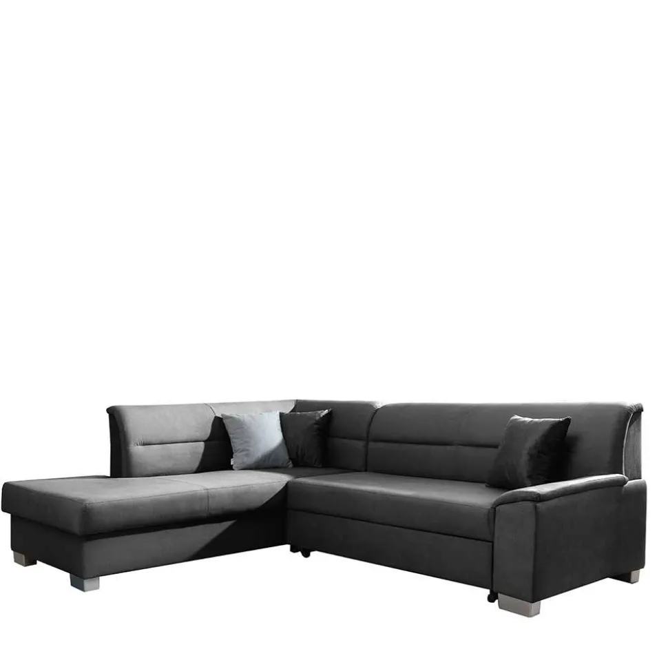 L-Design Funktionscouch in Dunkelgrau - Silecta
