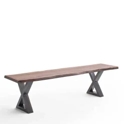 Live Edge Esszimmerbank in Walnuss Braun - Cary