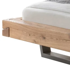 Loft Balkenbett mit 2 Hänge-Nachttischen Basiclicata aus Wildeiche (dreiteilig)