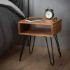 Loft Design Nachttisch mit Holz Kasten - Garfagna