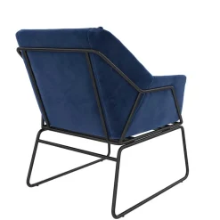 Loft Designsessel in Blau Samt - Circlefun