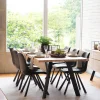Loft Esstischgruppe mit Eiche White Wash Tisch Pulva & 6 Schalenstühlen (siebenteilig)