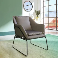 Loft Style Sessel in Grau Samt - Maric