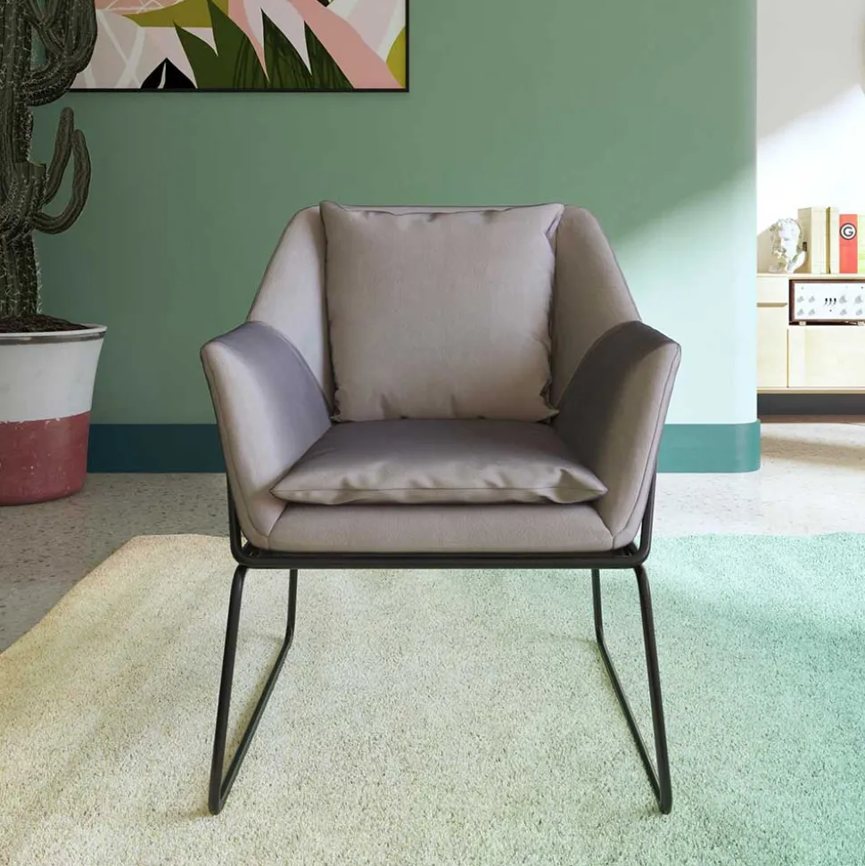 Loft Style Sessel in Grau Samt - Maric