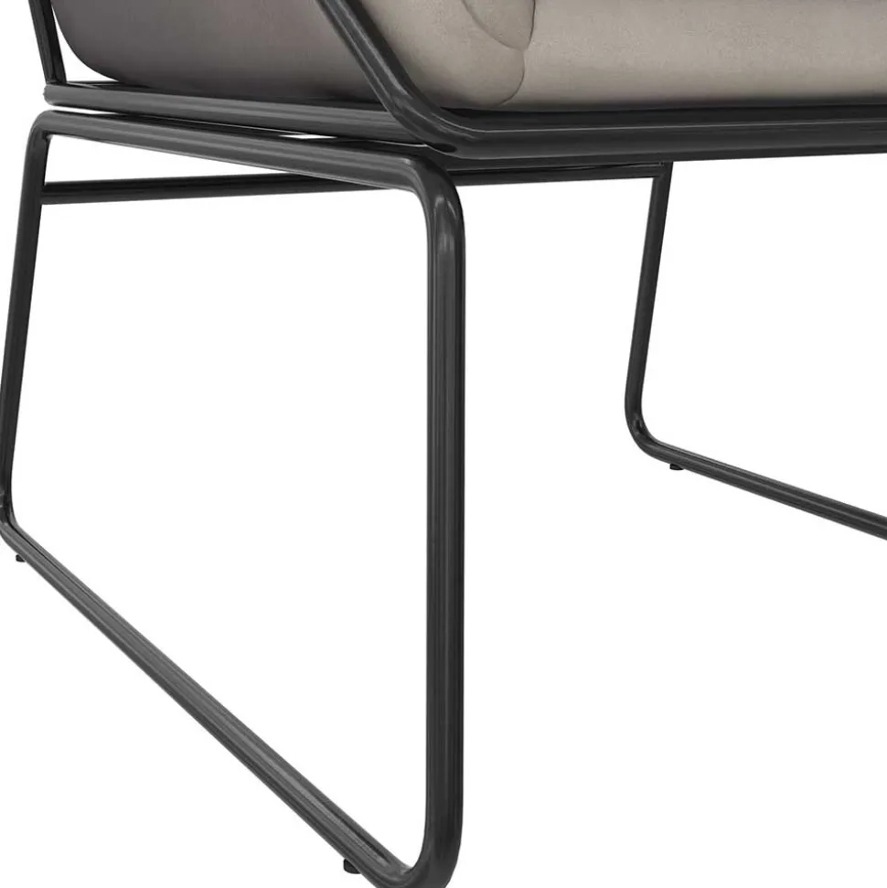 Loft Style Sessel in Grau Samt - Maric