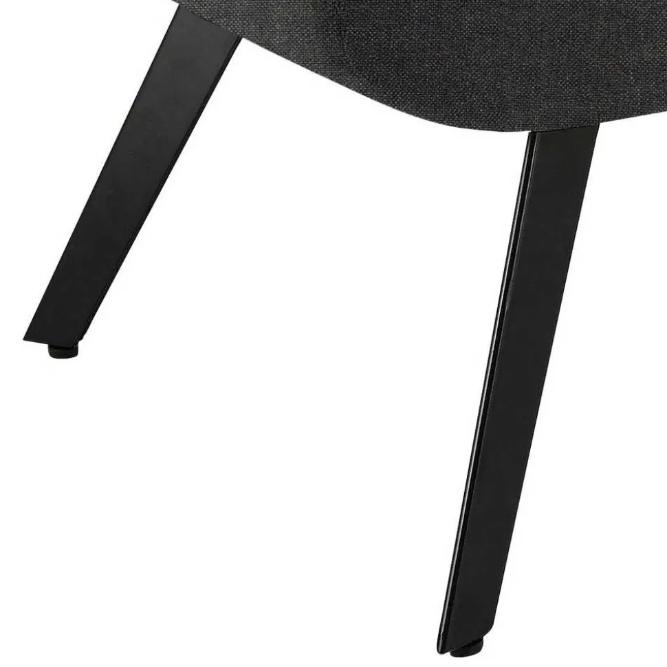 Lounge Sessel mit Hocker in Anthrazit - Mook (zweiteilig)