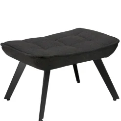 Lounge Sessel mit Hocker in Anthrazit - Mook (zweiteilig)