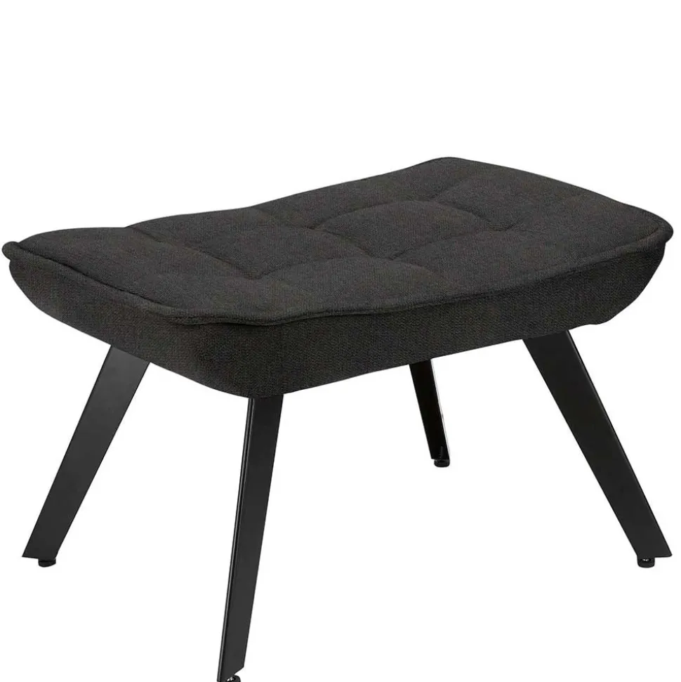Lounge Sessel mit Hocker in Anthrazit - Mook (zweiteilig)