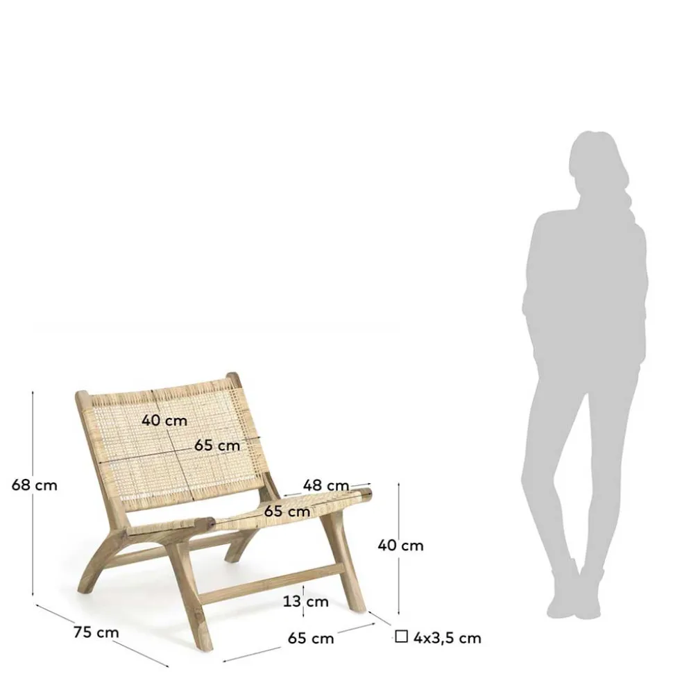 Lounge Stuhl aus Geflecht Rattan - Rimorio