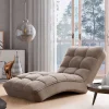 Loungeliege in Beigegrau Veloursbezug - Loriot