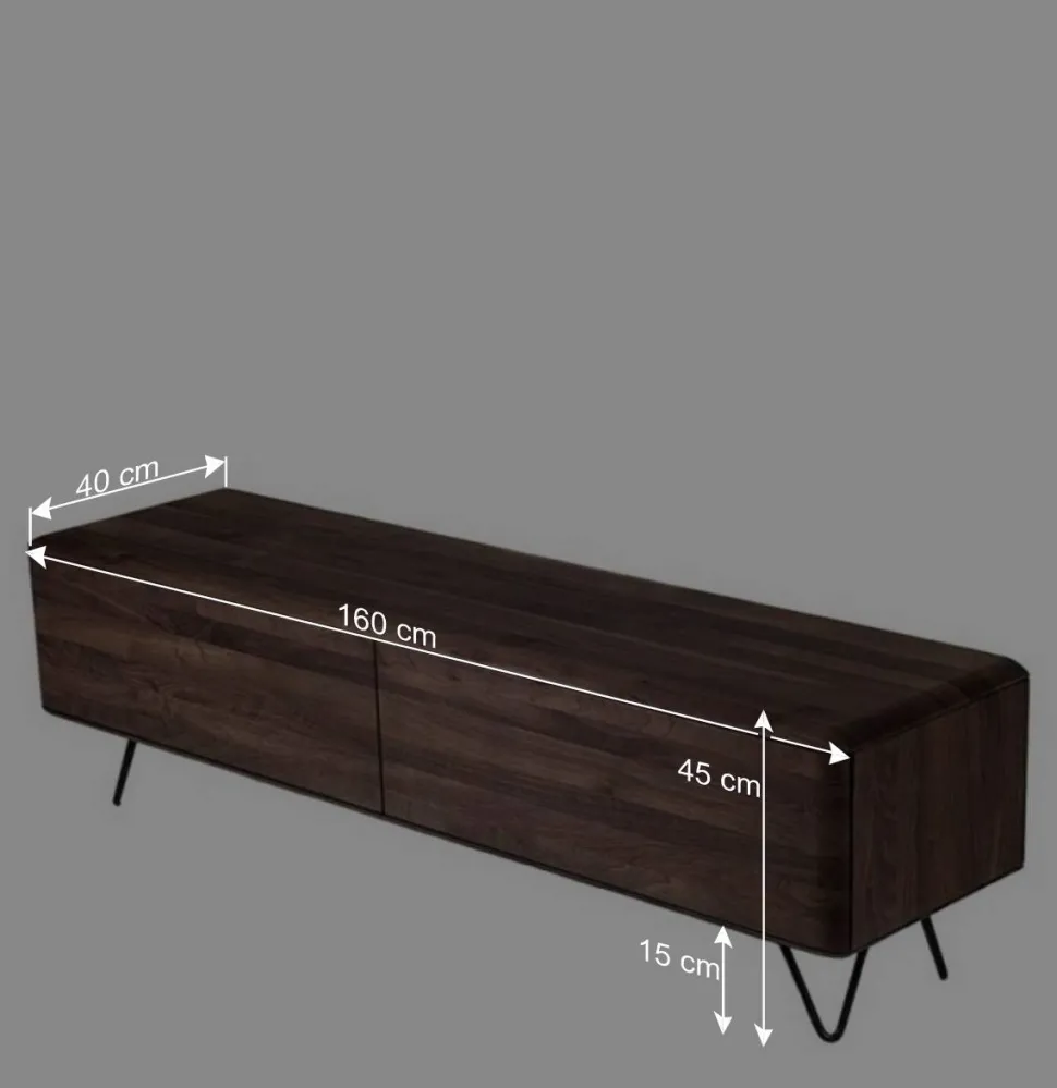 Lowboard aus Nussbaum mit zwei Schubladen - Rivossa