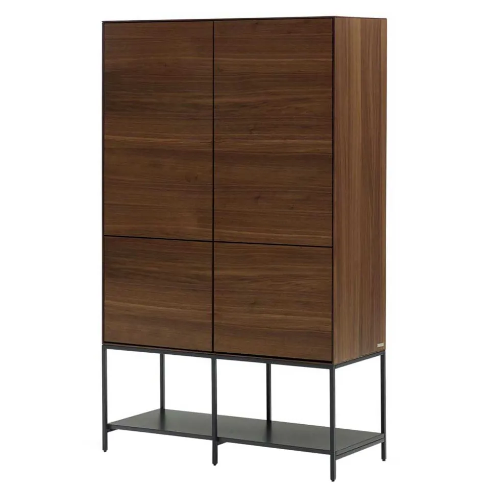 Luftiges Highboard in Nussbaumfarben - Milena