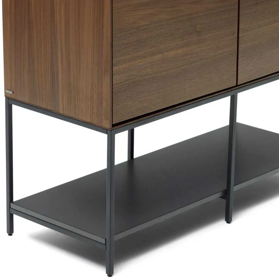 Luftiges Highboard in Nussbaumfarben - Milena