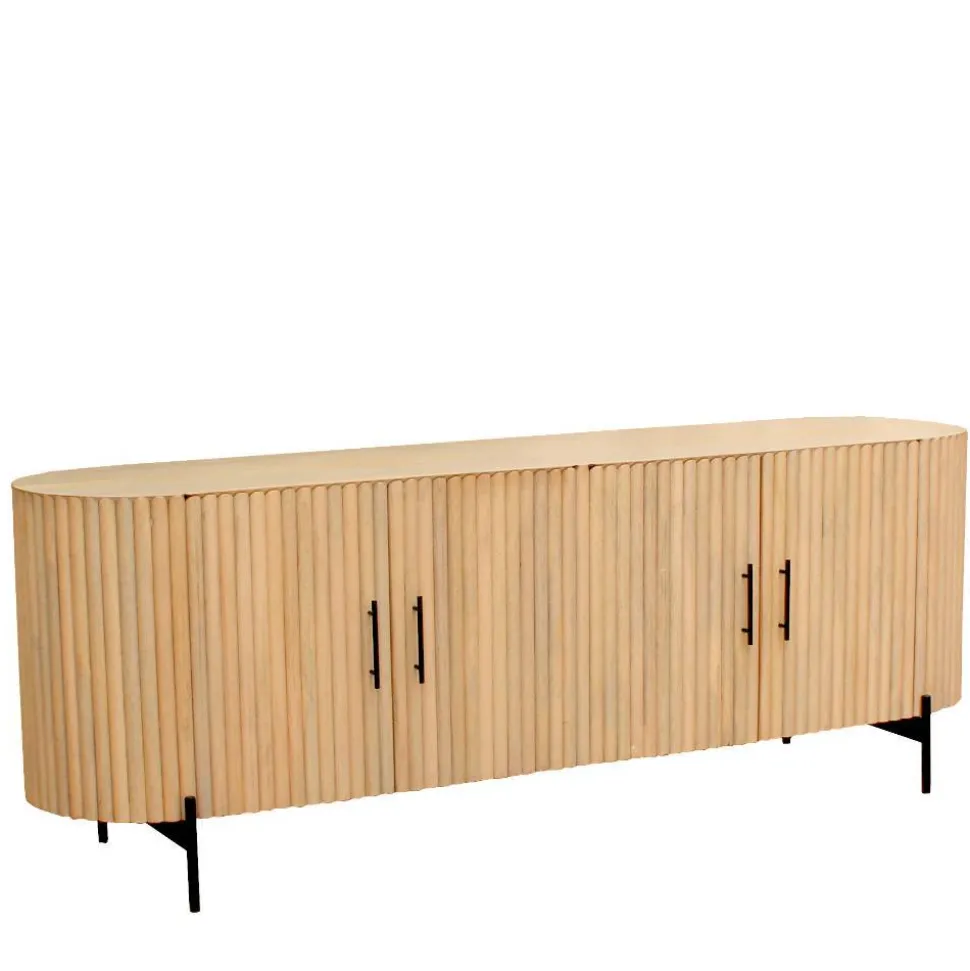 Mangoholz Sideboard in Lamellenoptik - Dorian
