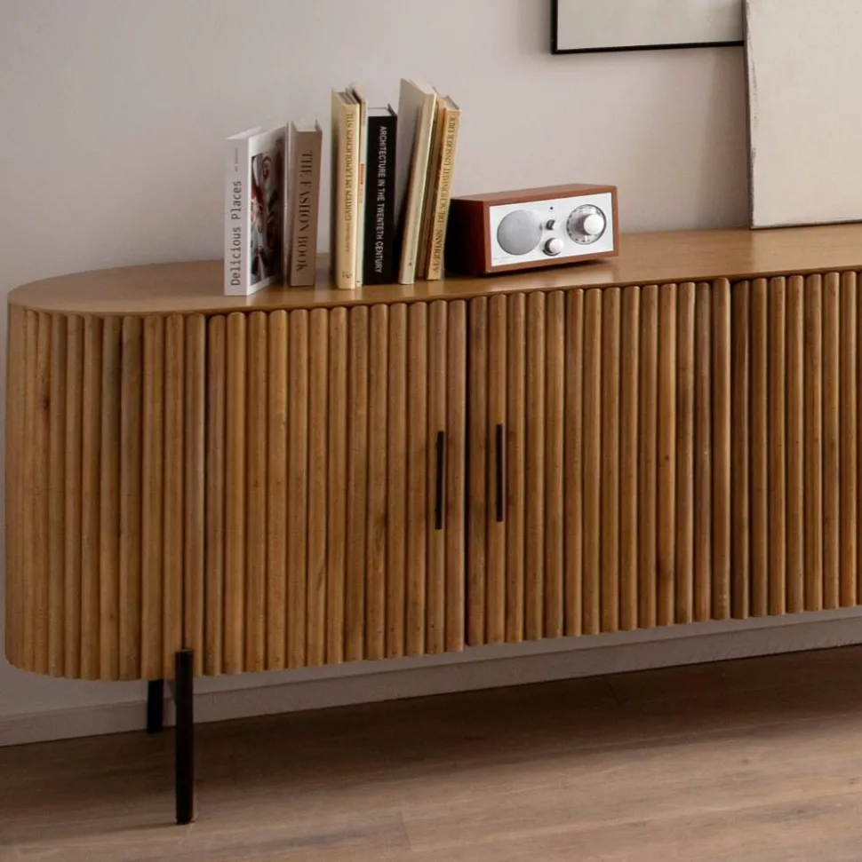 Mangoholz Sideboard in Lamellenoptik - Dorian