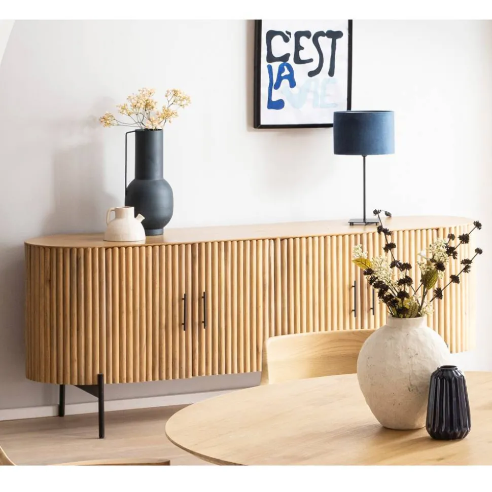 Mangoholz Sideboard in Lamellenoptik - Dorian