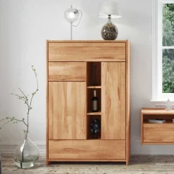 Massiv Highboard Salomonia aus Kernbuche geölt