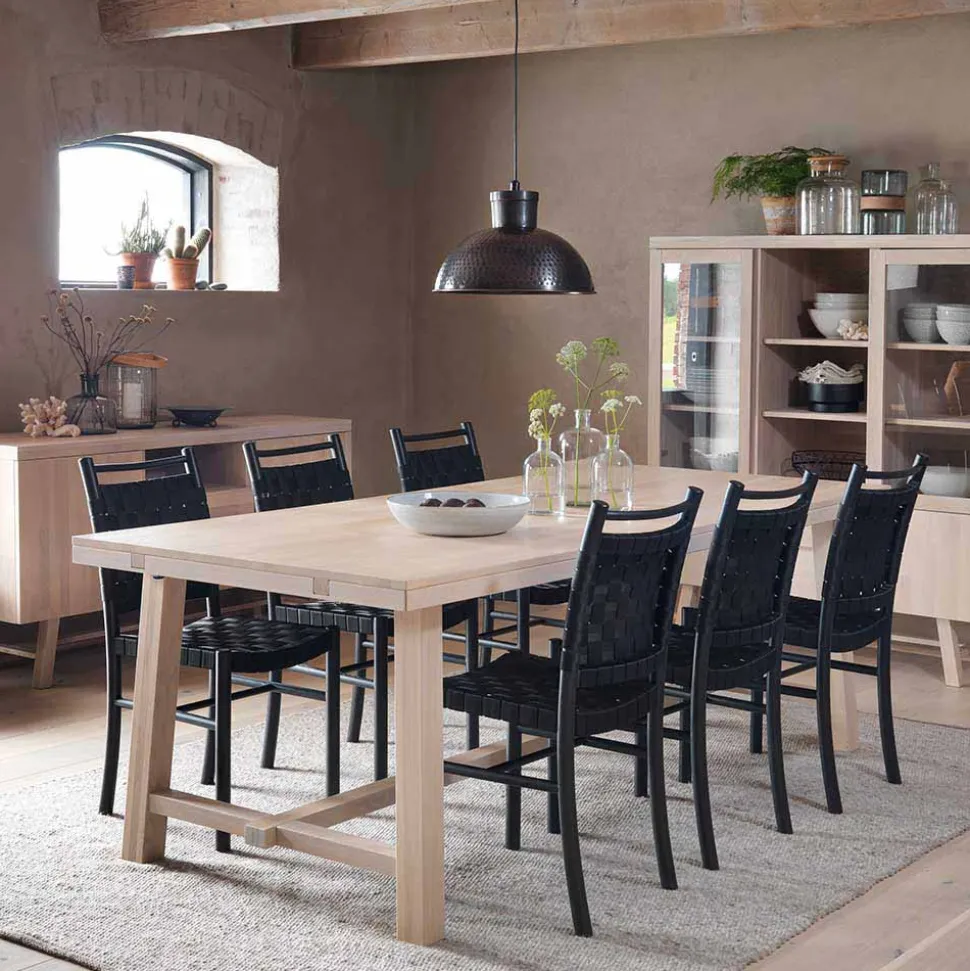 Massivholz Designer Tisch in White Wash - Dioca