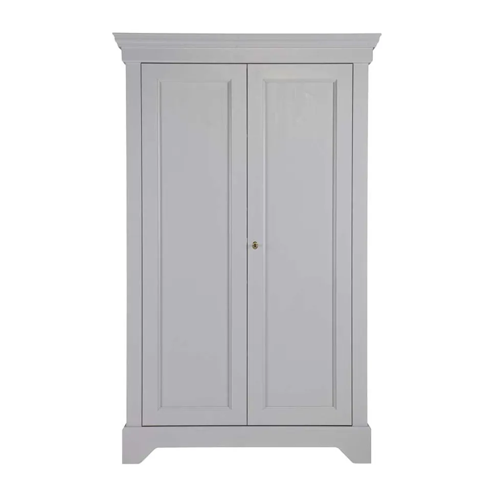 Massivholz Kleiderschrank Saliara in Grau