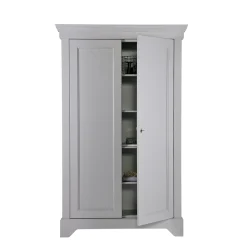 Massivholz Kleiderschrank Saliara in Grau