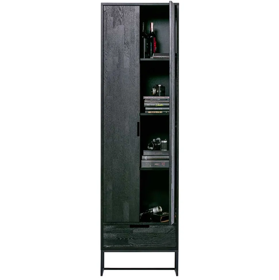 Massivholz Schrank in Schwarz - Almery
