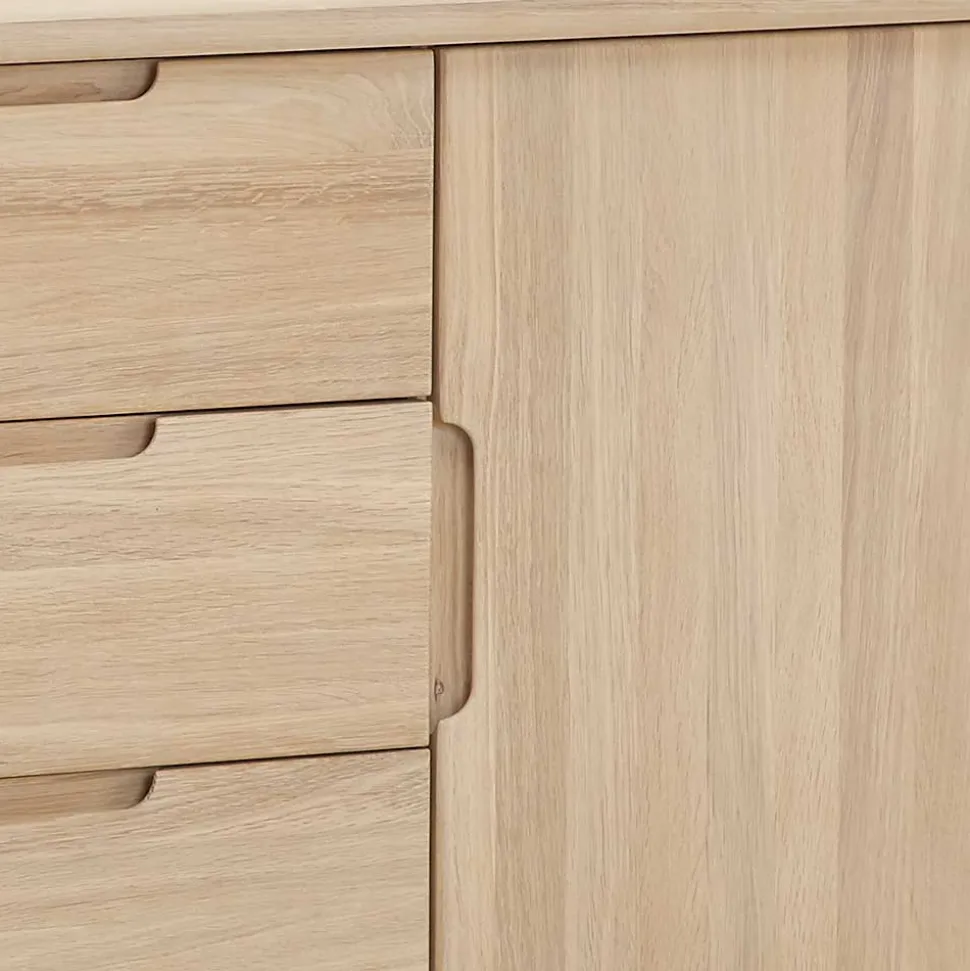 Massivholz Sideboard in Eiche Bianco - Vangus