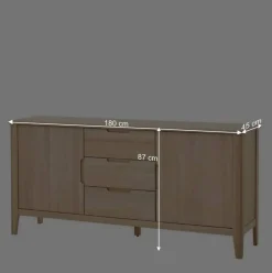 Massivholz Sideboard in Eiche Bianco - Vangus